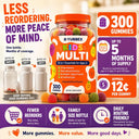 Halal Kids Multivitamin Gummies for Ages 2+ | 10-in-1, Gelatin-Free, 300 Count (5-Month Supply)
