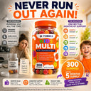 Halal Kids Multivitamin Gummies for Ages 2+ | 10-in-1, Gelatin-Free, 300 Count (5-Month Supply)
