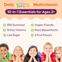 Halal Kids Multivitamin Gummies for Ages 2+ | 10-in-1, Gelatin-Free, 300 Count (5-Month Supply)